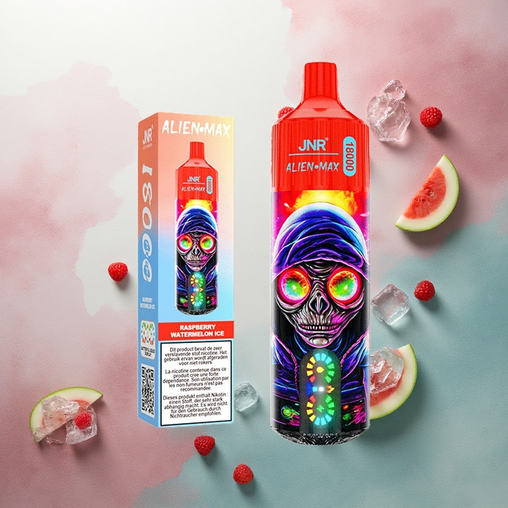 JNR Alien Max 18000 Raspberry Watermelon Ice with 850mAh & Dual Mesh Coil