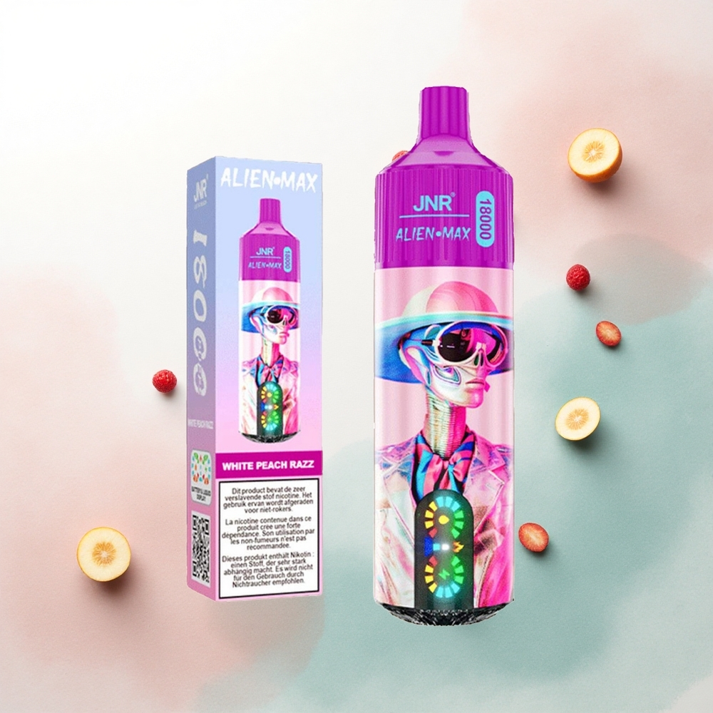 JNR Alien Max 18000 White Peach Razz Dual Mesh 850mAh