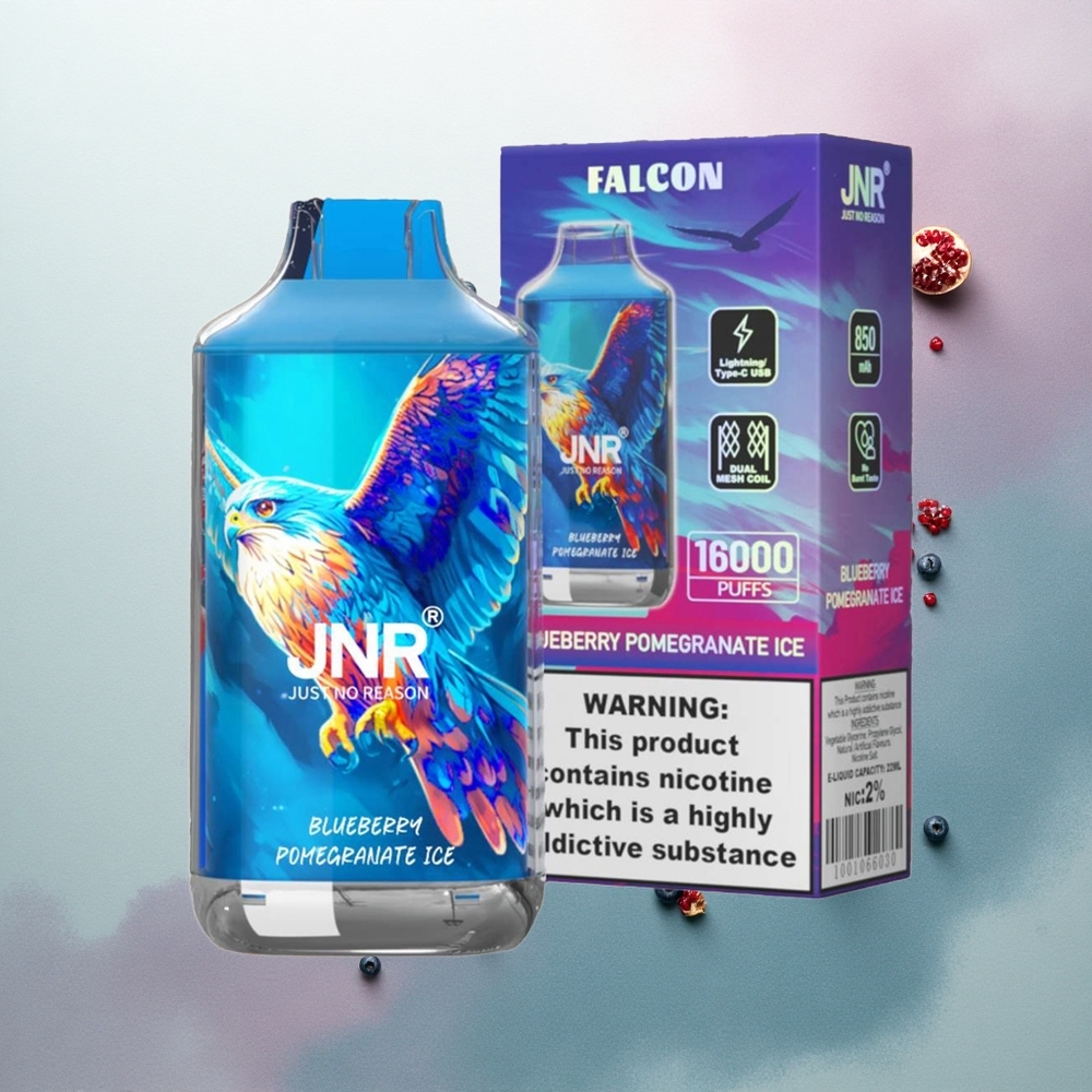 JNR Falcon 16000 Blueberry Pomegranate Ice with 22ml E-liquid & 850mAh Battery