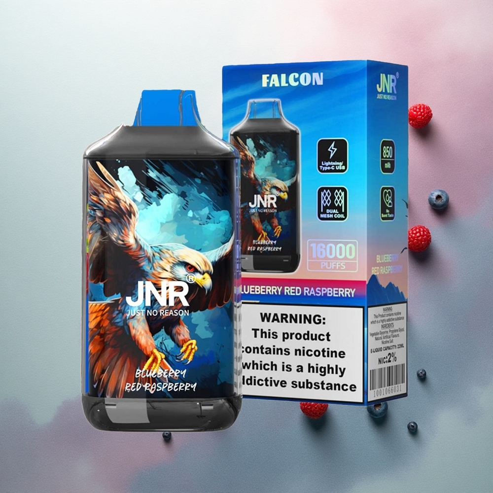 JNR Falcon 16000 Blueberry Red Raspberry Dual Mesh 22ml 850mAh 0% Nicotine