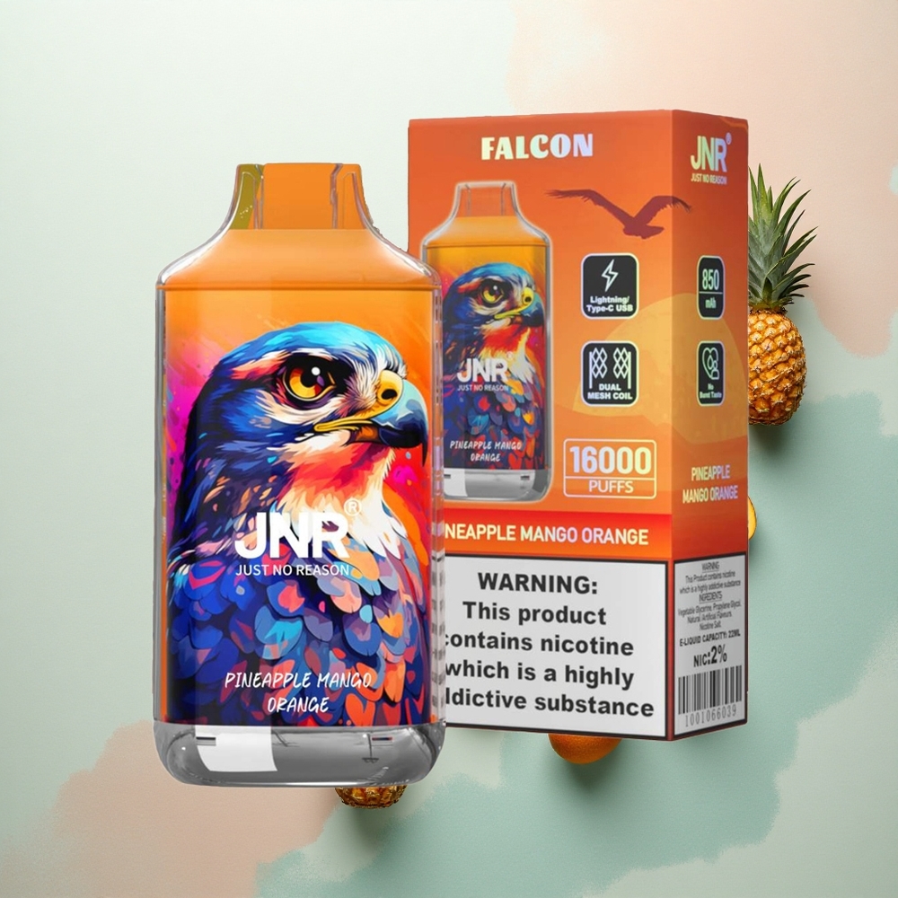 JNR Falcon 16000 Pineapple Mango Orange 850mAh 22ml Dual Mesh Coil Nicotine 0% 2%