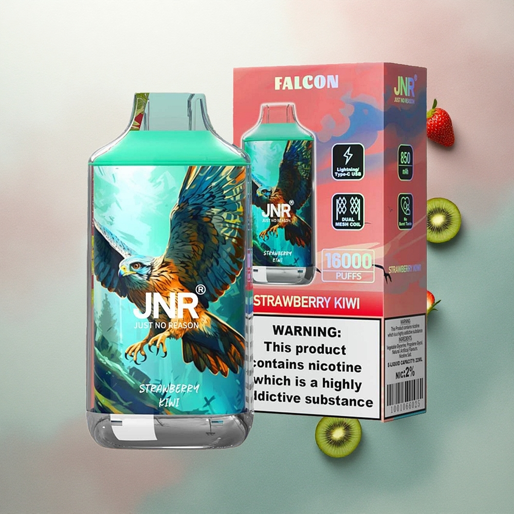 JNR Falcon 16000 Strawberry Kiwi 850mAh Dual Mesh 22ml 0% Nicotine