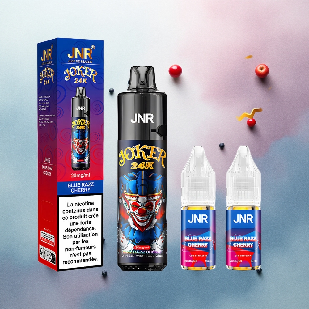 JNR Joker 24K Blue Razz Cherry 800mAh Visible E-liquid