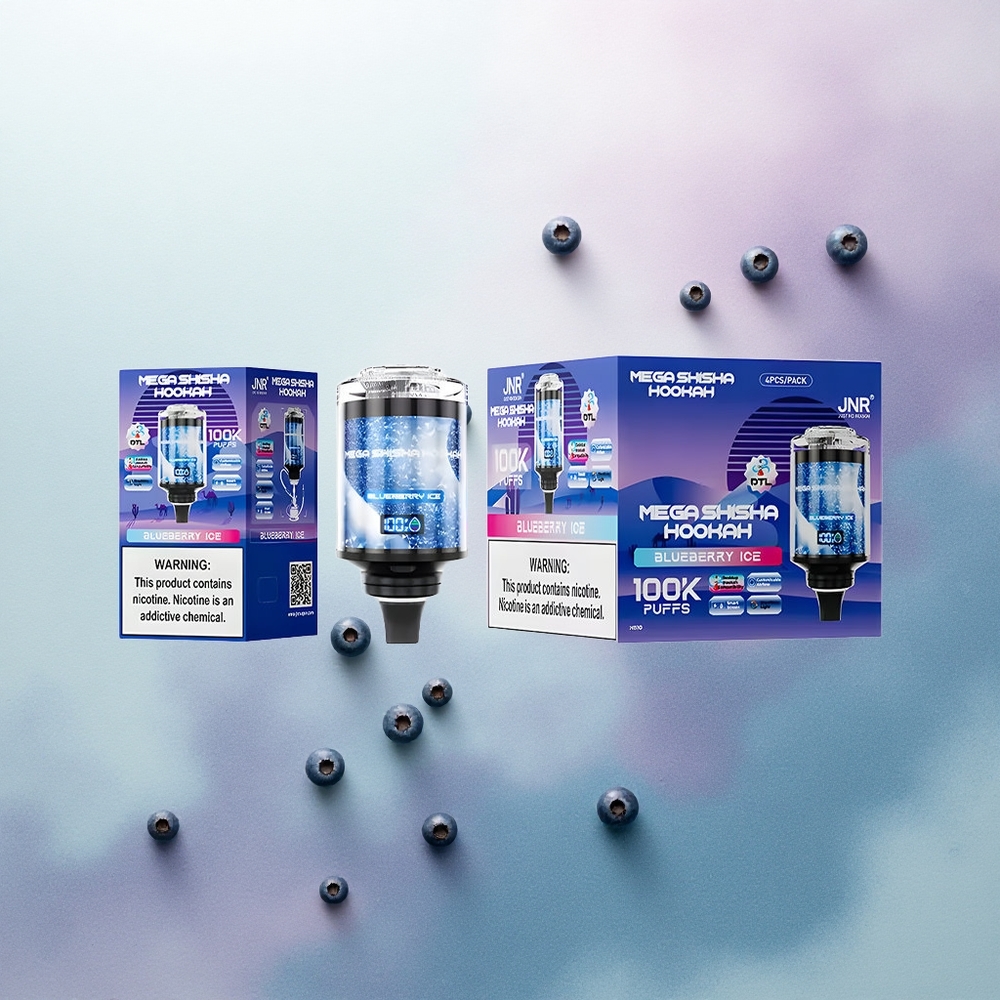 JNR Mega Shisha Hookah 100K Blueberry Ice 2200mAh 2% Nicotine