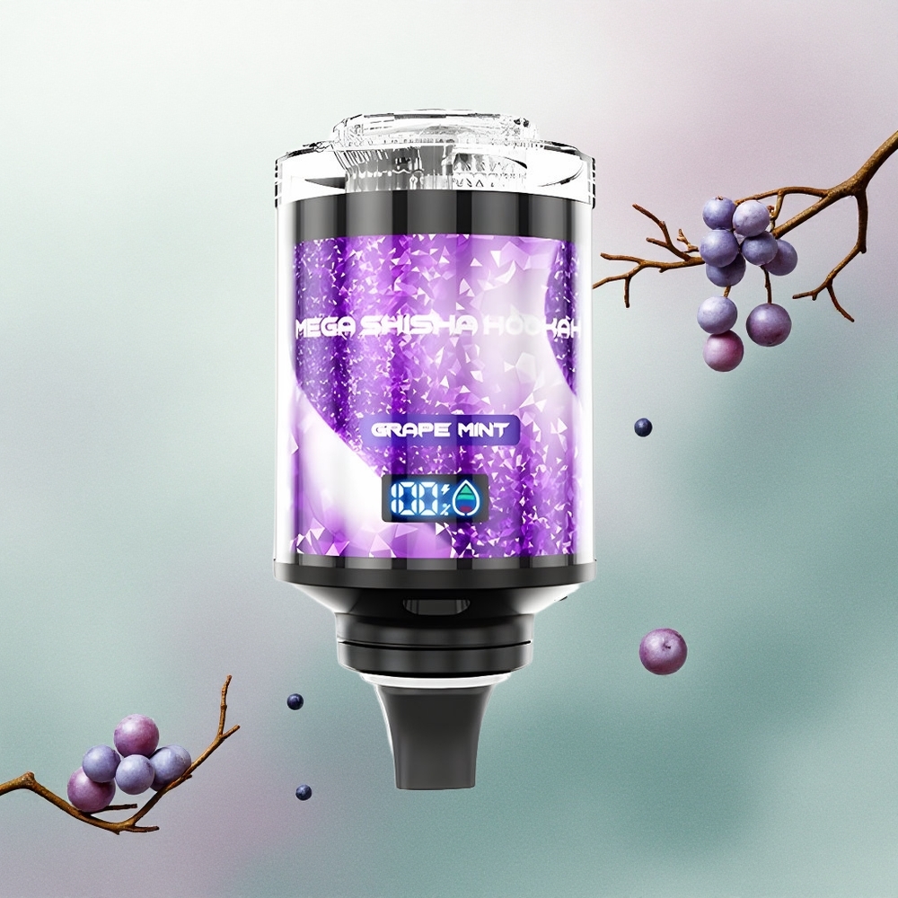 JNR Mega Shisha Hookah 100K Grape Mint 2200mAh 2% Nicotine