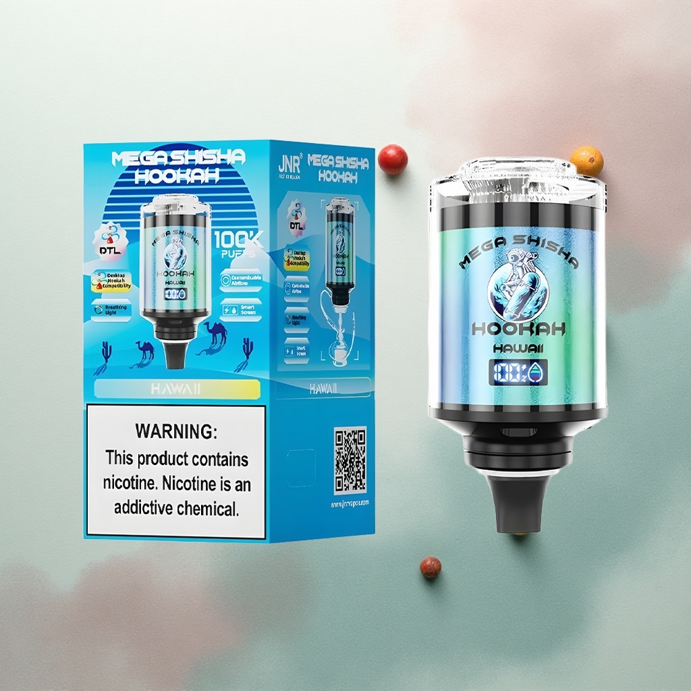 JNR Mega Shisha Hookah 100K Hawaii 2200mAh 60ml 2% Nicotine Hookah