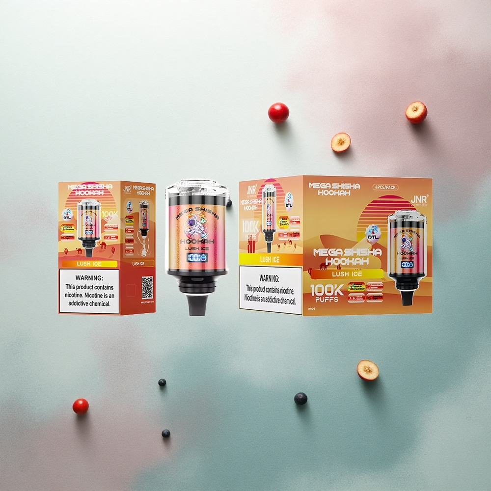 JNR Mega Shisha Hookah 100K Lush Ice 2200mAh 60ml Nicotine 2%