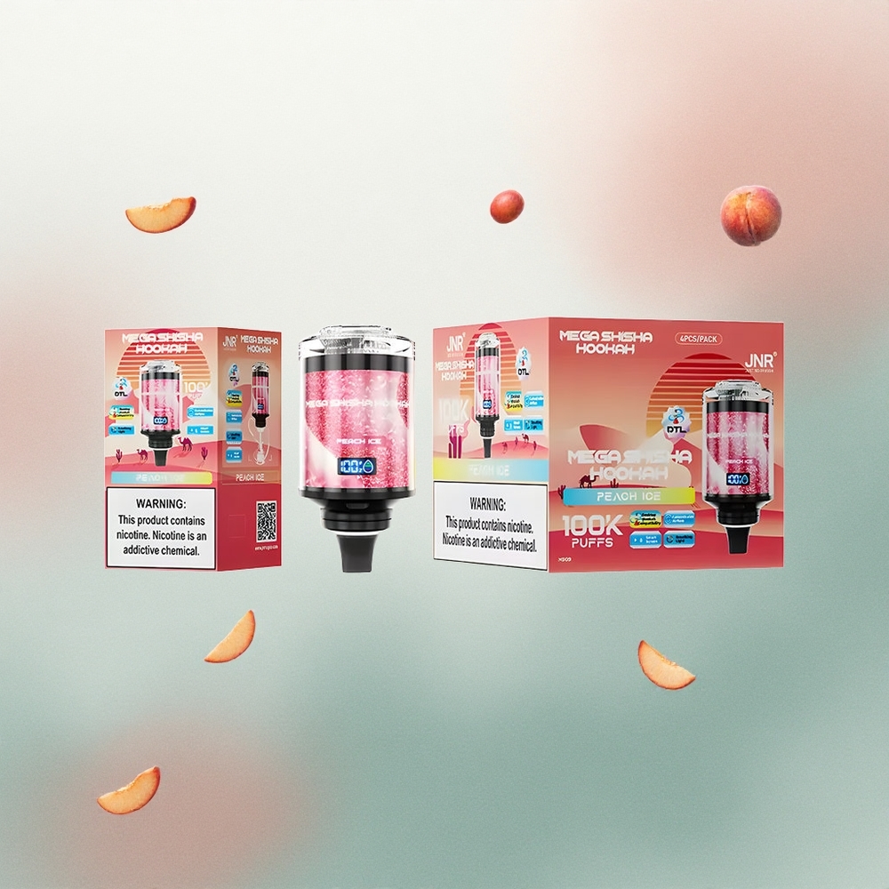 JNR Mega Shisha Hookah 100K Peach Ice 2200mAh 2% Nicotine