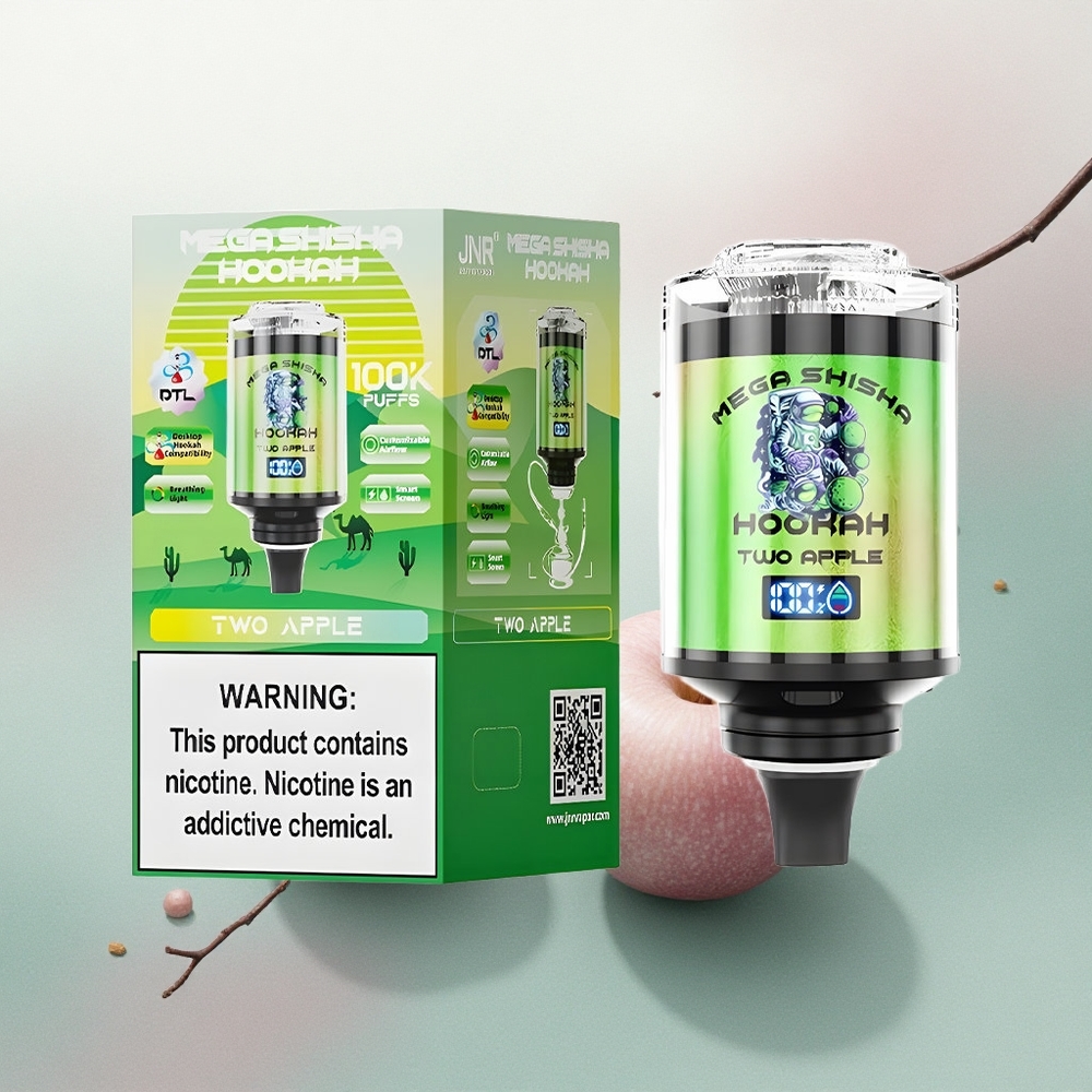 JNR Mega Shisha Hookah 100K Two Apple 60ml 2200mAh 2% Nicotine