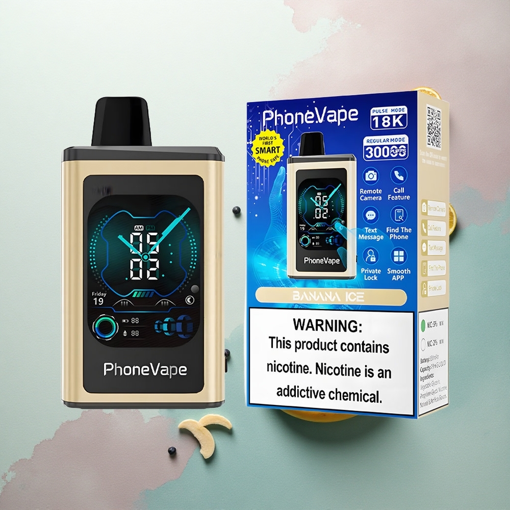 JNR PhoneVape 30000 Banana Ice 850mAh Type-C Rechargeable Adjustable Airflow