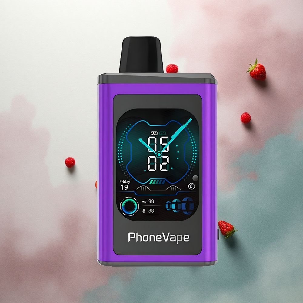 JNR PhoneVape 30000 Cherry Strawberry Raspberry Type-C Rechargeable 850mAh Nicotine 2% 5% Adjustable Airflow