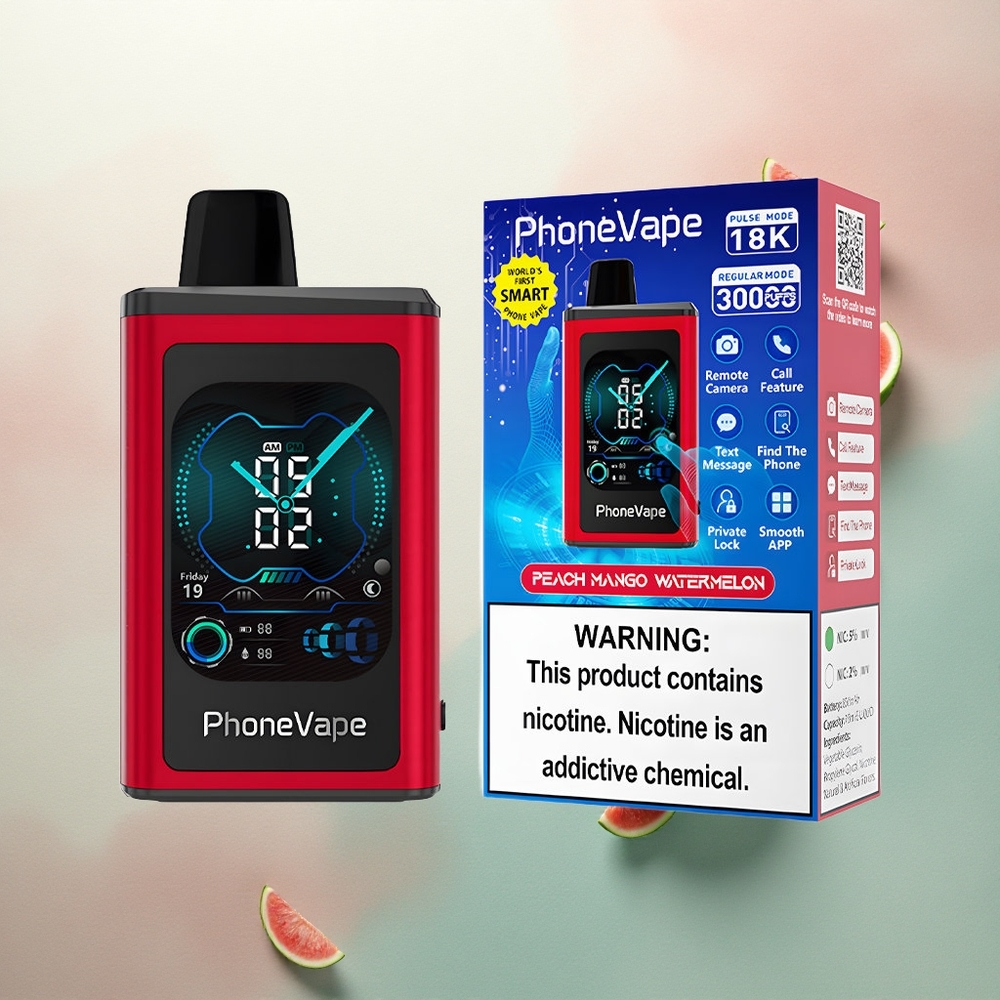 JNR PhoneVape 30000 Peach Mango Watermelon 850mAh Type-C 5% Nicotine
