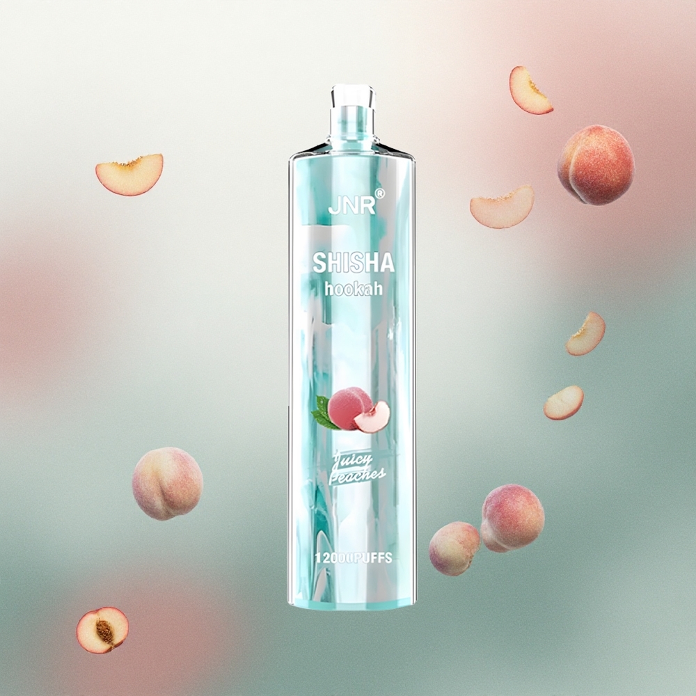 JNR Shisha Hookah 12000 Juicy Peaches 750mAh 24ml Nicotine-Free