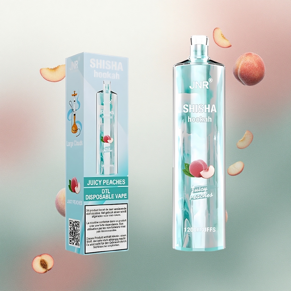JNR Shisha Hookah 12000 Juicy Peaches 750mAh 24ml Nicotine-Free