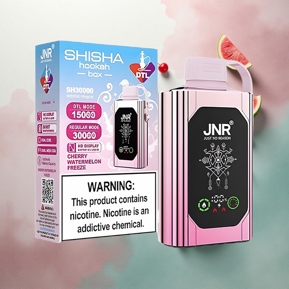 JNR Shisha Hookah Box 20500 Cherry Watermelon Freeze 25ml Dual Mesh 1000mAh