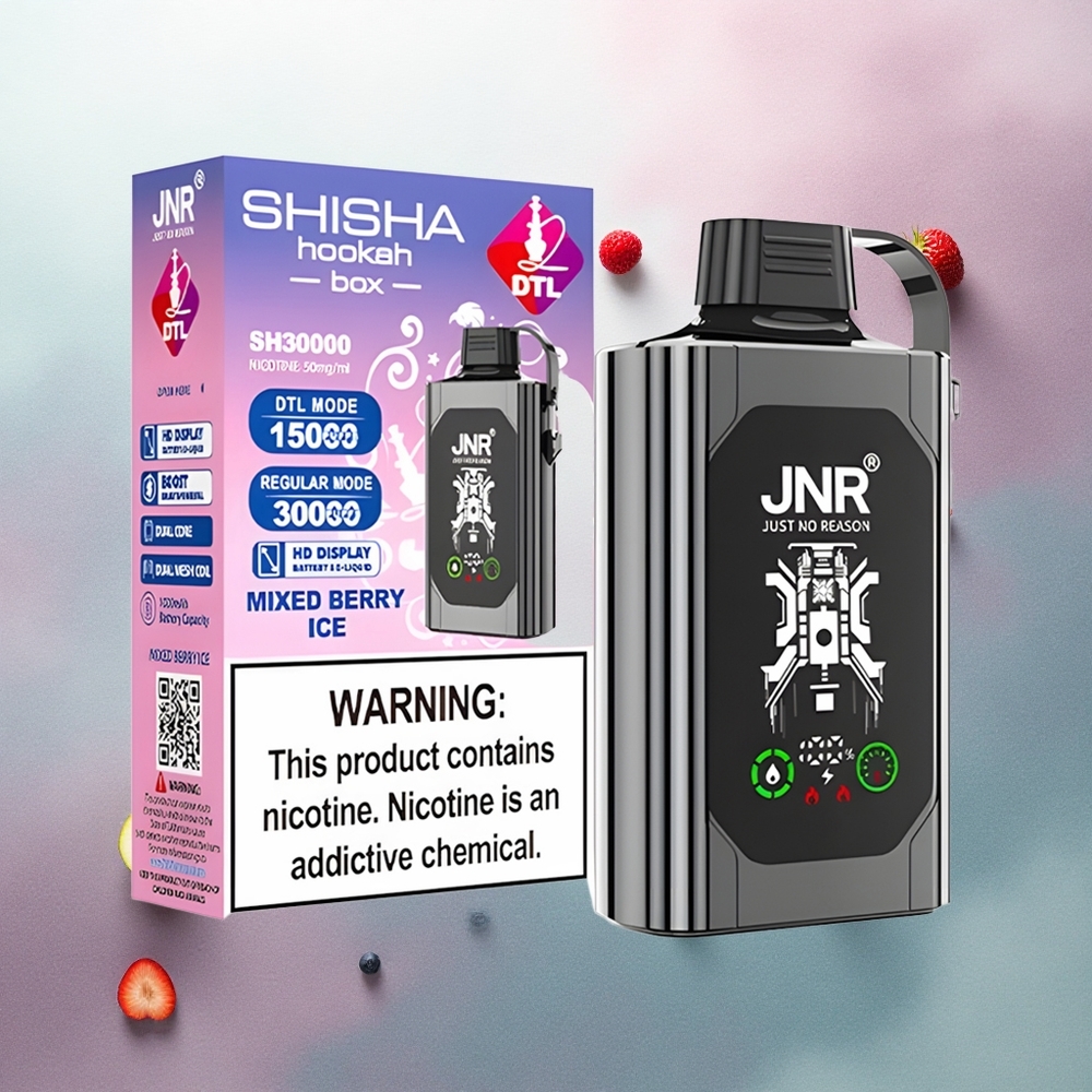 JNR Shisha Hookah Box 20500 Mixed Berry Ice with 1000mAh & Dual Mesh Coil
