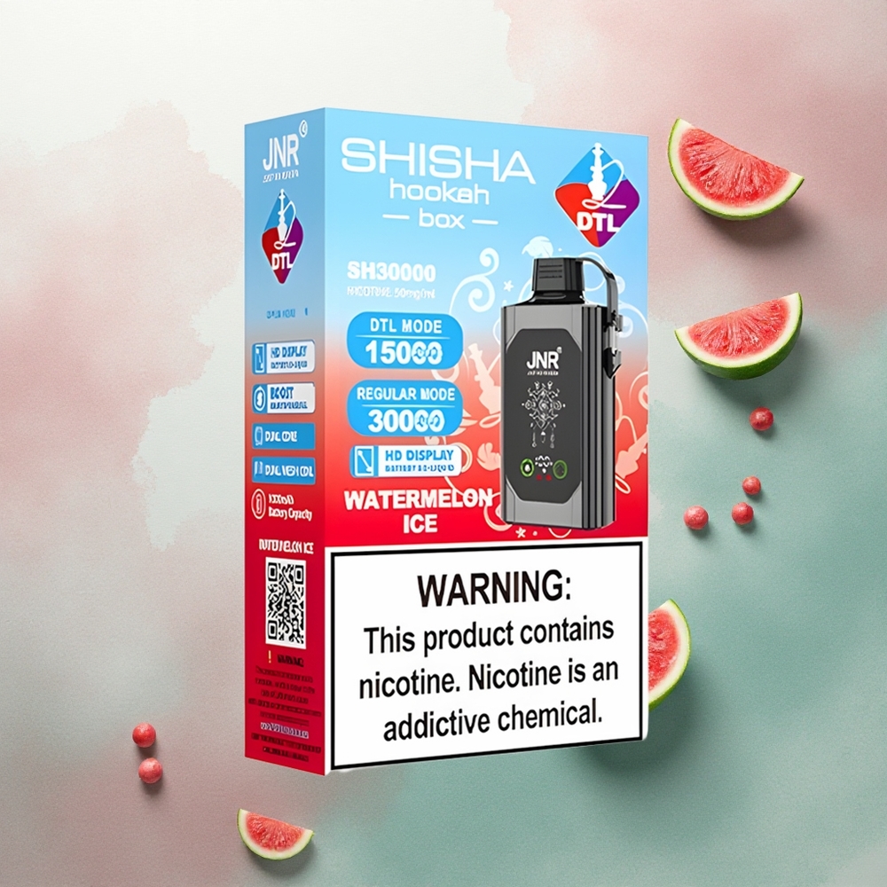 JNR Shisha Hookah Box 20500 Watermelon Ice Dual Mesh 25ml 5% Nicotine
