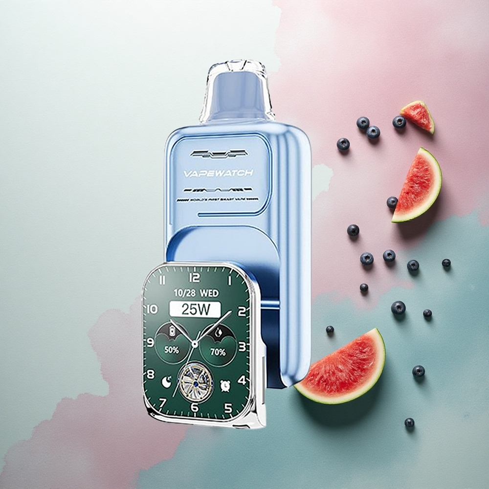 JNR VapeWatch 30000 Blueberry Watermelon 19mL Dual Mesh 5% Nicotine