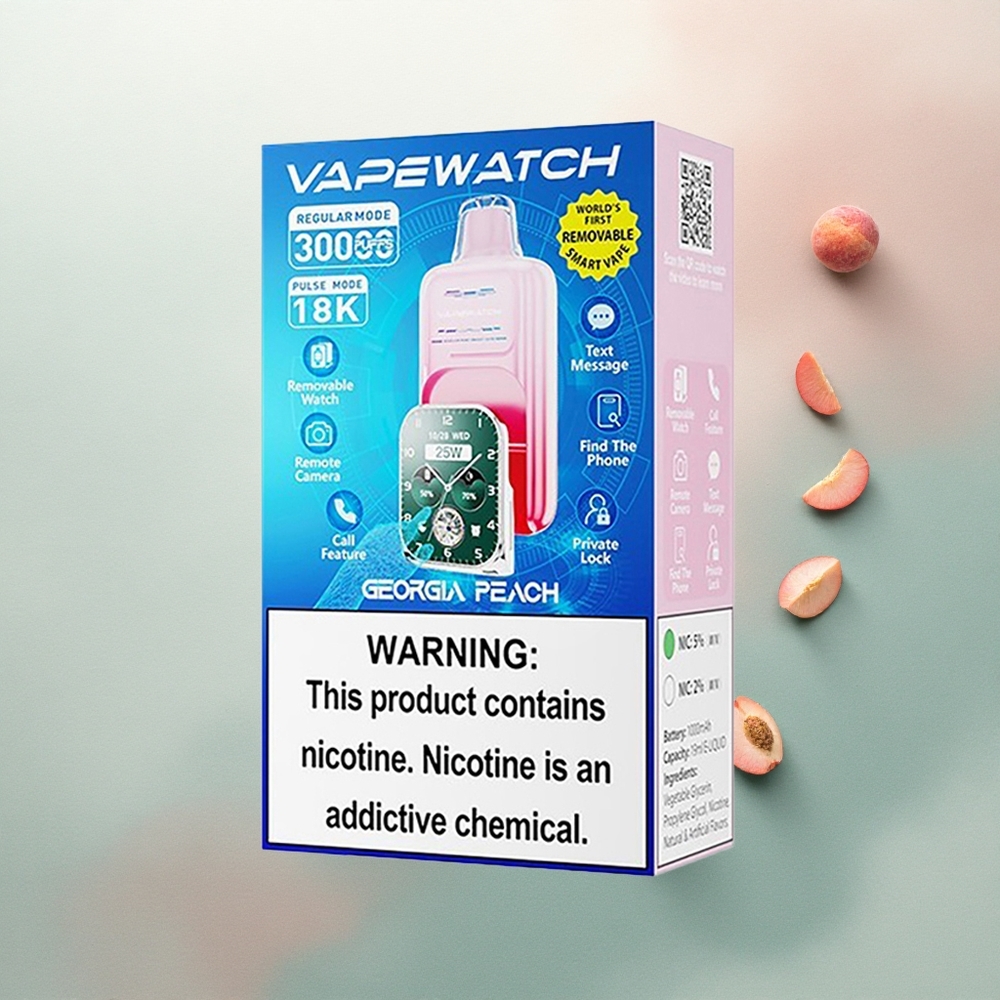 JNR VapeWatch 30000 Georgia Peach Dual Mesh Coil 19mL 1000mAh