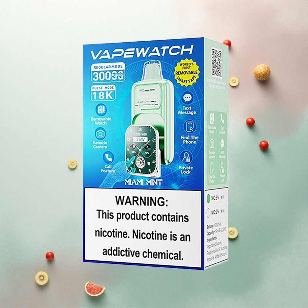 JNR VapeWatch 30000 Miami Mint Dual Mesh 19mL 5% Nicotine 1000mAh