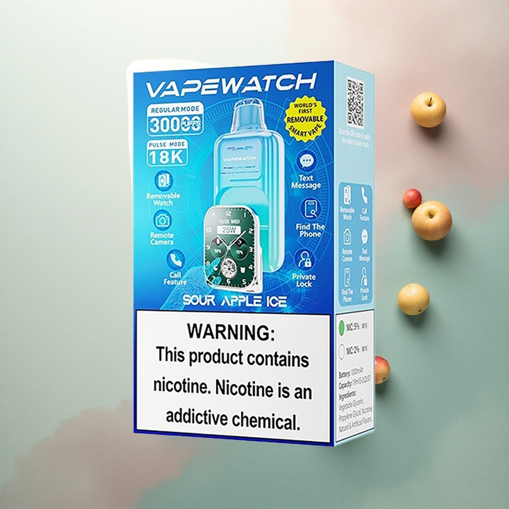 JNR VapeWatch 30000 Sour Apple Ice Dual Mesh 1000mAh