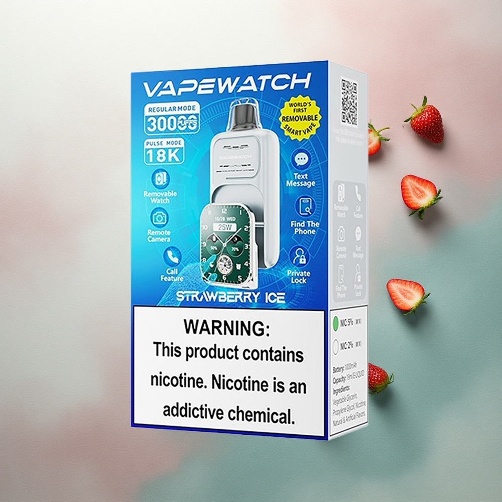 JNR VapeWatch 30000 Strawberry Ice Dual Mesh 1000mAh 19mL