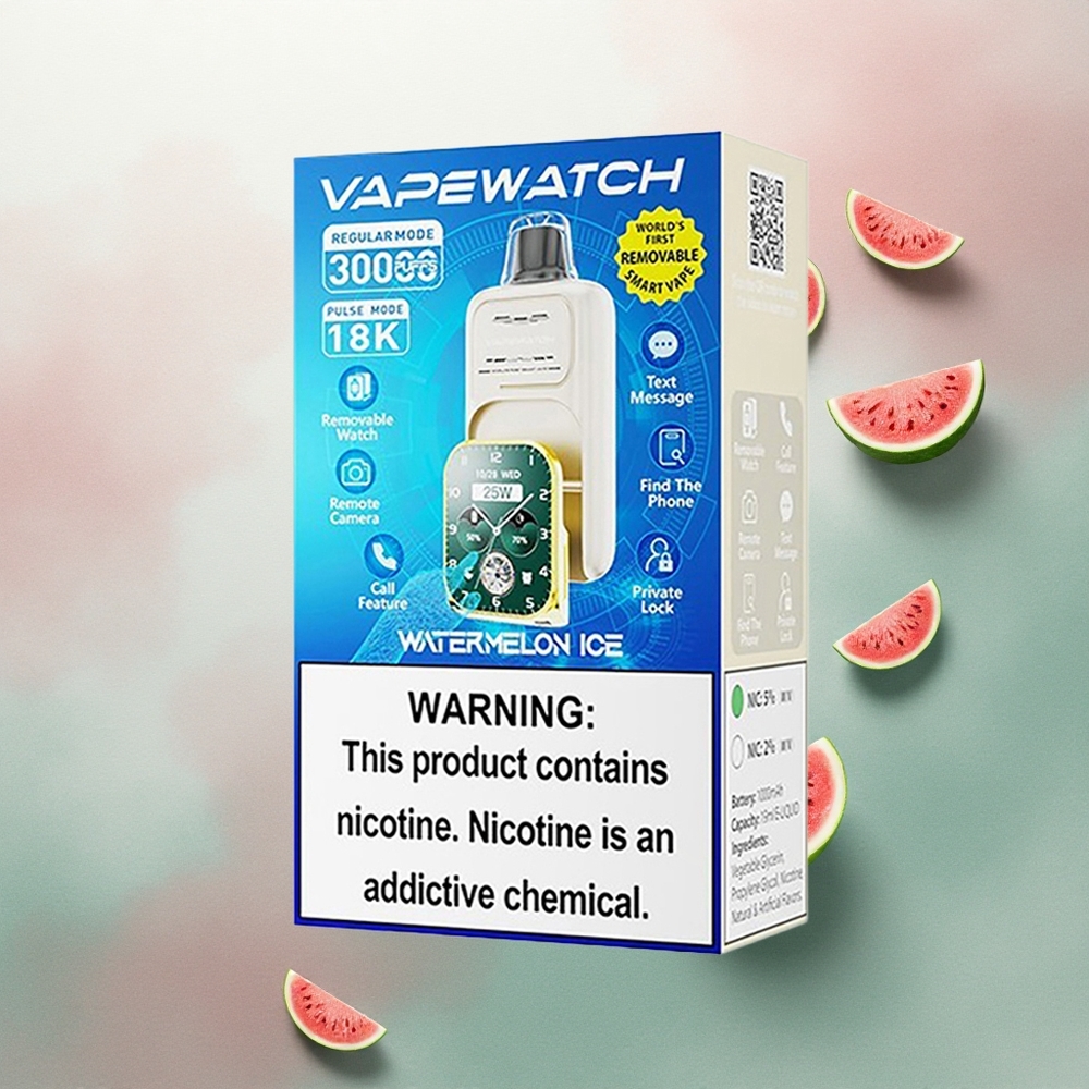 JNR VapeWatch 30000 Watermelon Ice Dual Mesh 5% Nicotine 1000mAh