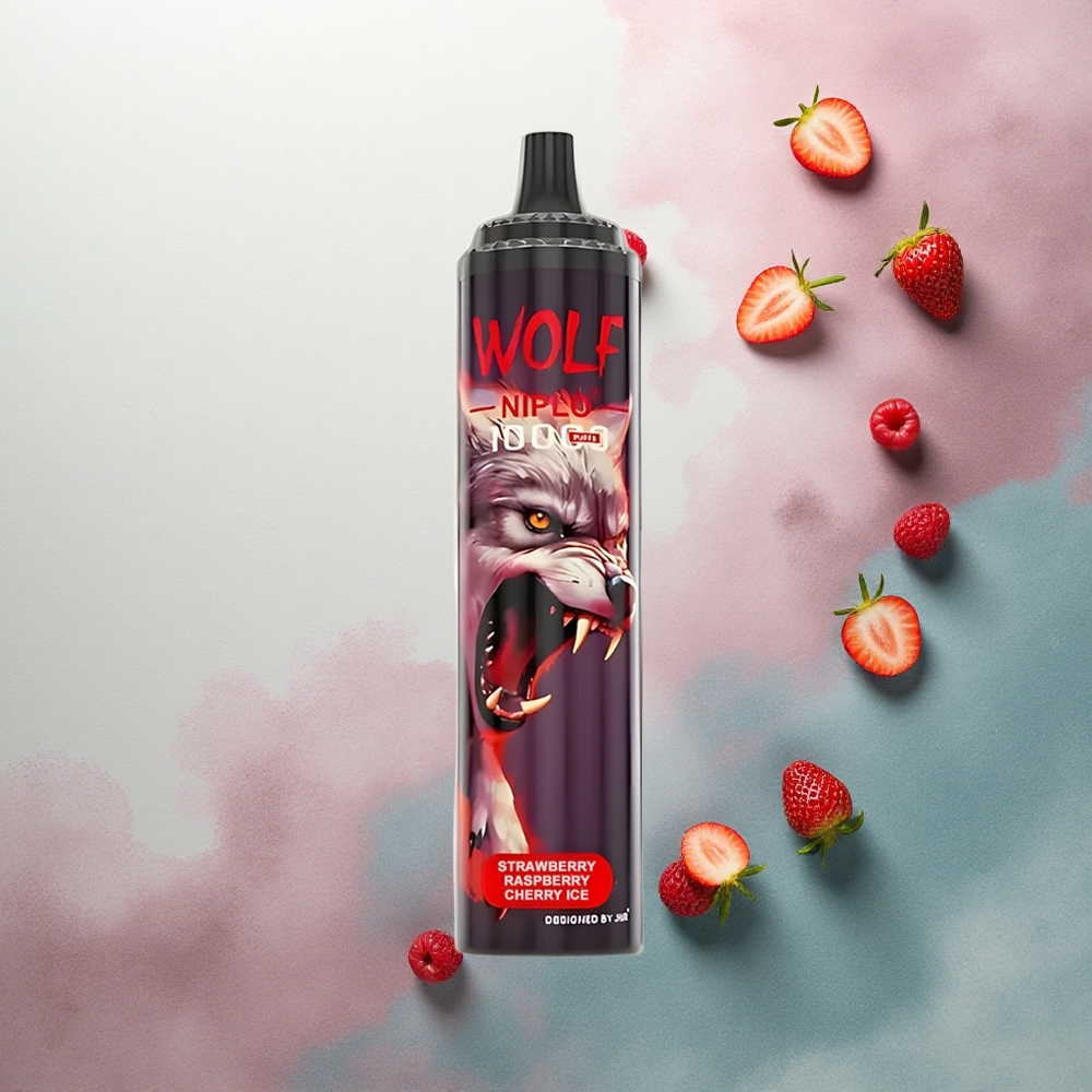 JNR Wolf Niplo 10000 Strawberry Raspberry Cherry Ice 20ml 5% Nicotine 650mAh