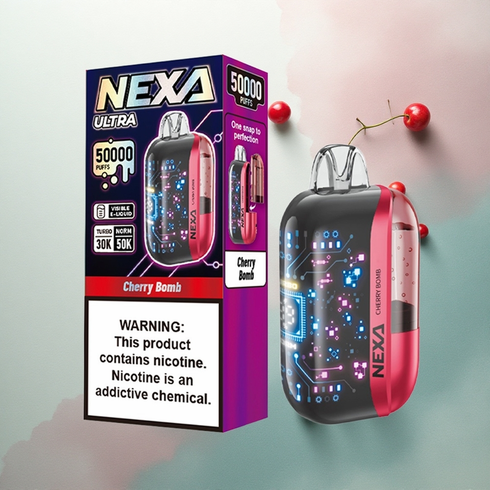 NEXA Ultra 50000 Puffs Cherry Bomp 20ml 5% Nicotine 800mAh