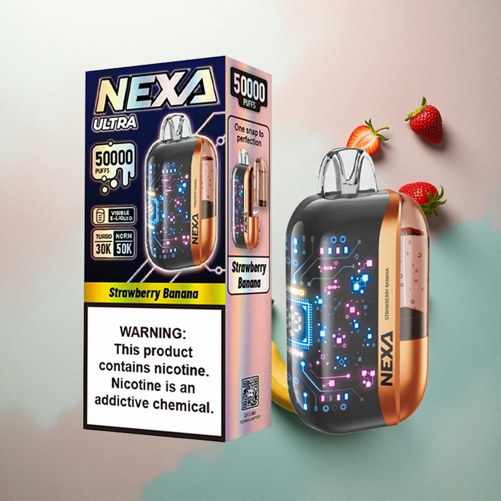 NEXA Ultra 50000 Puffs Strawberry Banana 20ml 5% Nicotine 800mAh