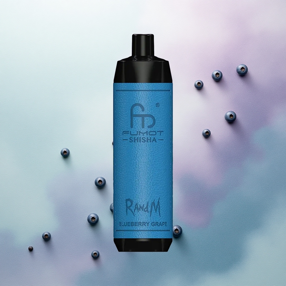 RandM Fumot Shisha 10000 Puffs Blueberry Grape LED 18ml 0.5% Nicotine