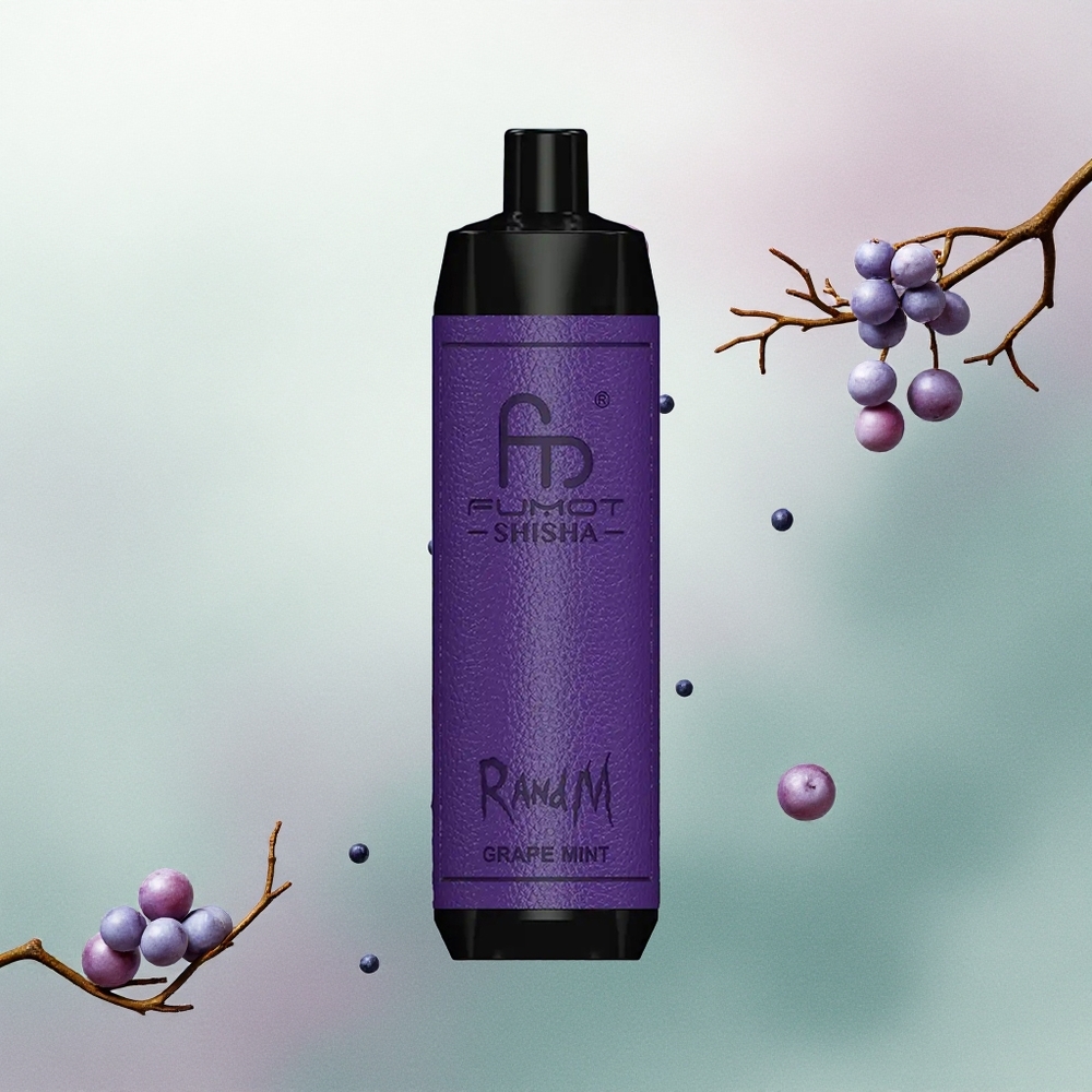 RandM Fumot Shisha 10000 Puffs Grape Mint 18ml 850mAh 0.5% Nicotine