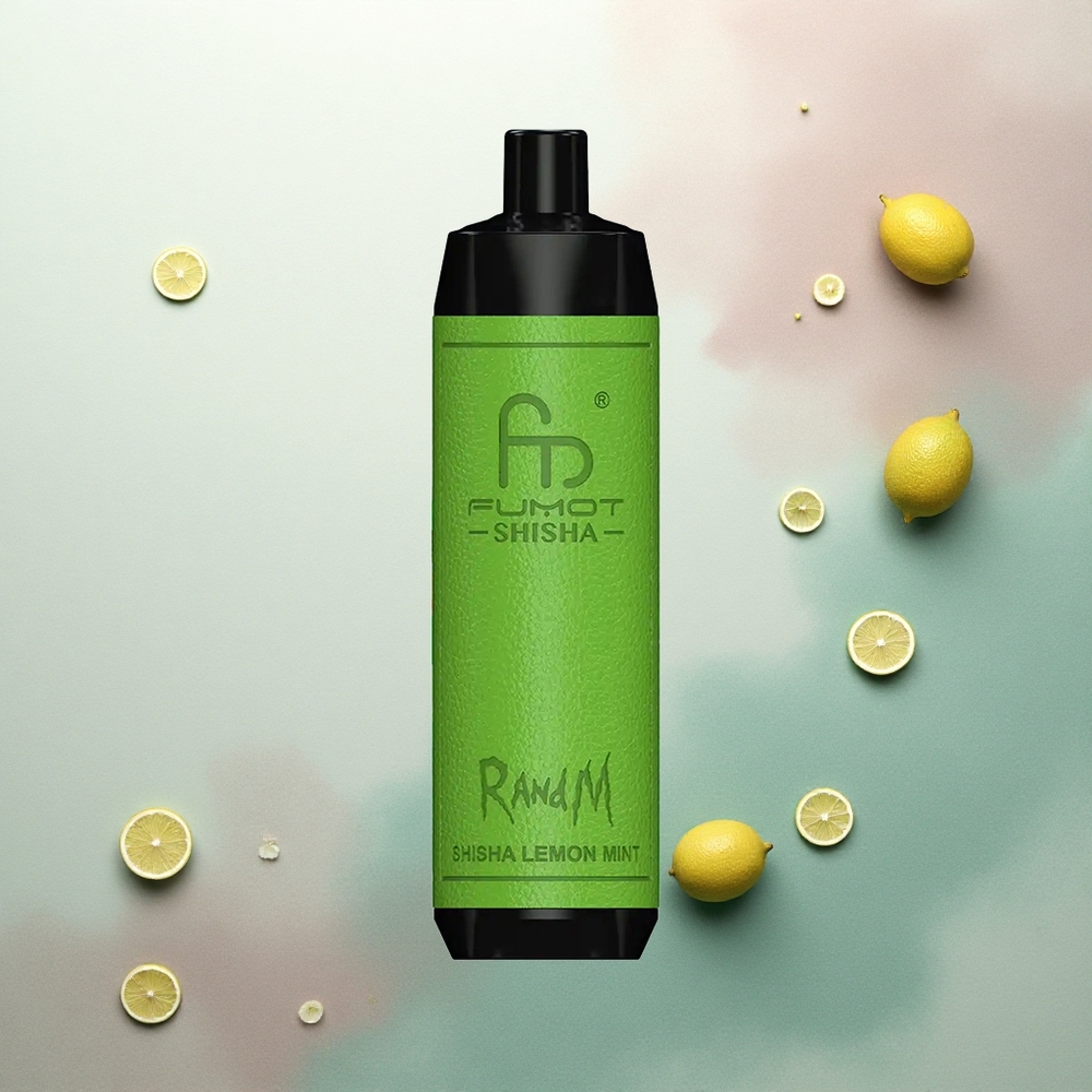 RandM Fumot Shisha 10000 Puffs Lemon Mint Mesh 0.6ohm 850mAh 0.5% Nicotine