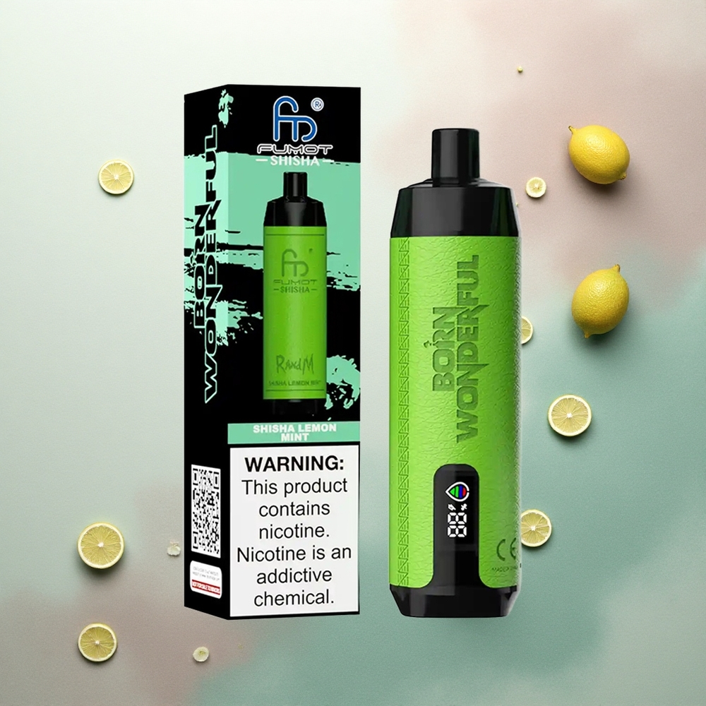 RandM Fumot Shisha 10000 Puffs Lemon Mint Mesh 0.6ohm 850mAh 0.5% Nicotine