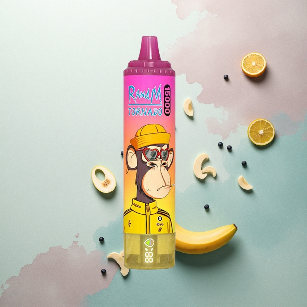 RandM Fumot Tornado 15000 Puffs Banana Ice 25ml 850mAh Mesh Coil