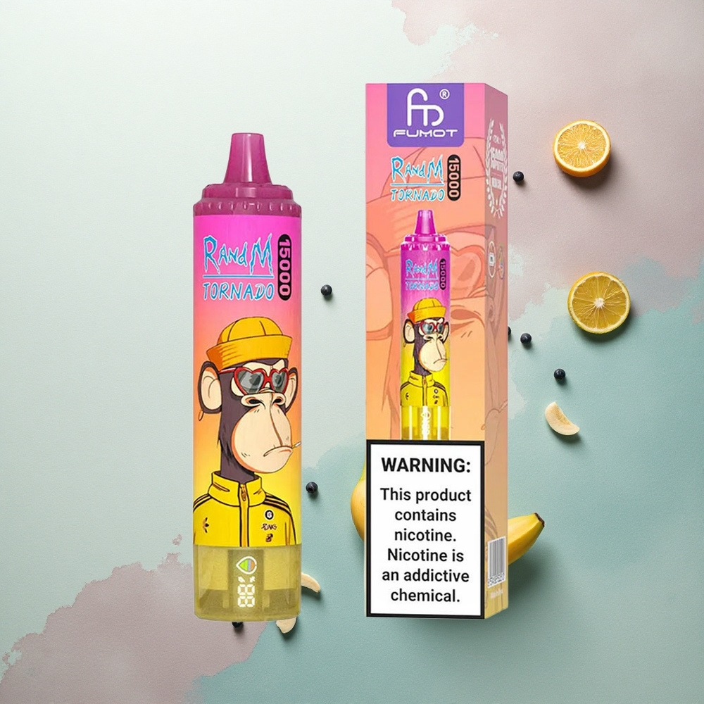 RandM Fumot Tornado 15000 Puffs Banana Ice 25ml 850mAh Mesh Coil