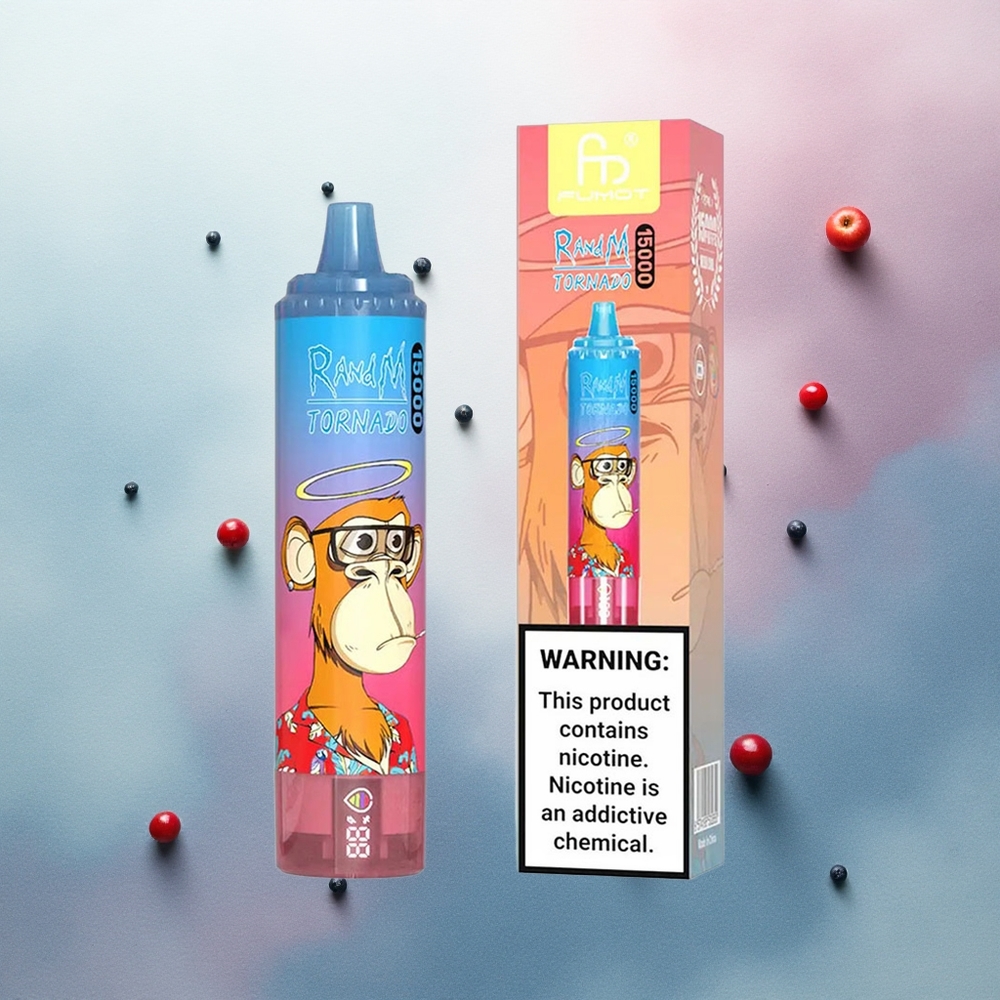 RandM Fumot Tornado 15000 Puffs Blue Razz Cherry 25ml 5% Nicotine Mesh Coil
