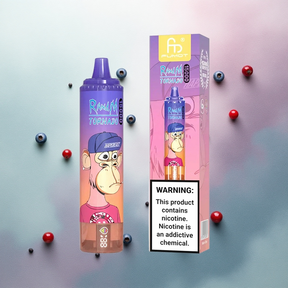 RandM Fumot Tornado 15000 Puffs Blueberry Cherry Cranberry 25ml 5% Nicotine Mesh Coil