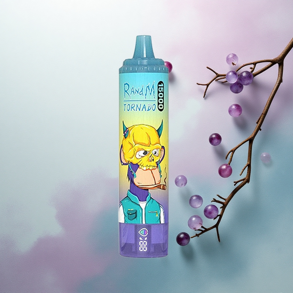 RandM Fumot Tornado 15000 Puffs Grape Ice 25ml Mesh Coil 5% Nicotine
