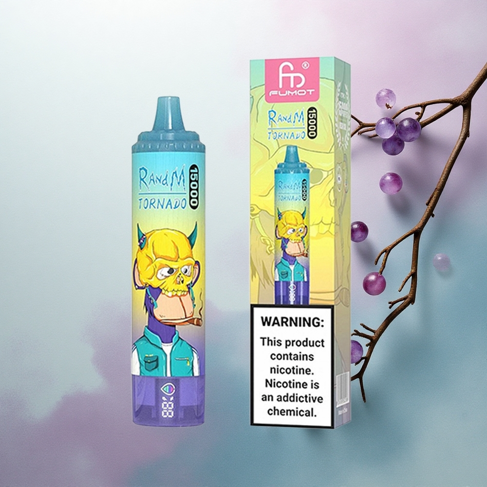 RandM Fumot Tornado 15000 Puffs Grape Ice 25ml Mesh Coil 5% Nicotine