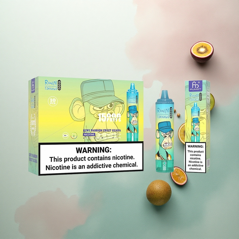 RandM Fumot Tornado 15000 Puffs Kiwi Passion Fruit Guava 25ml 850mAh Mesh Coil