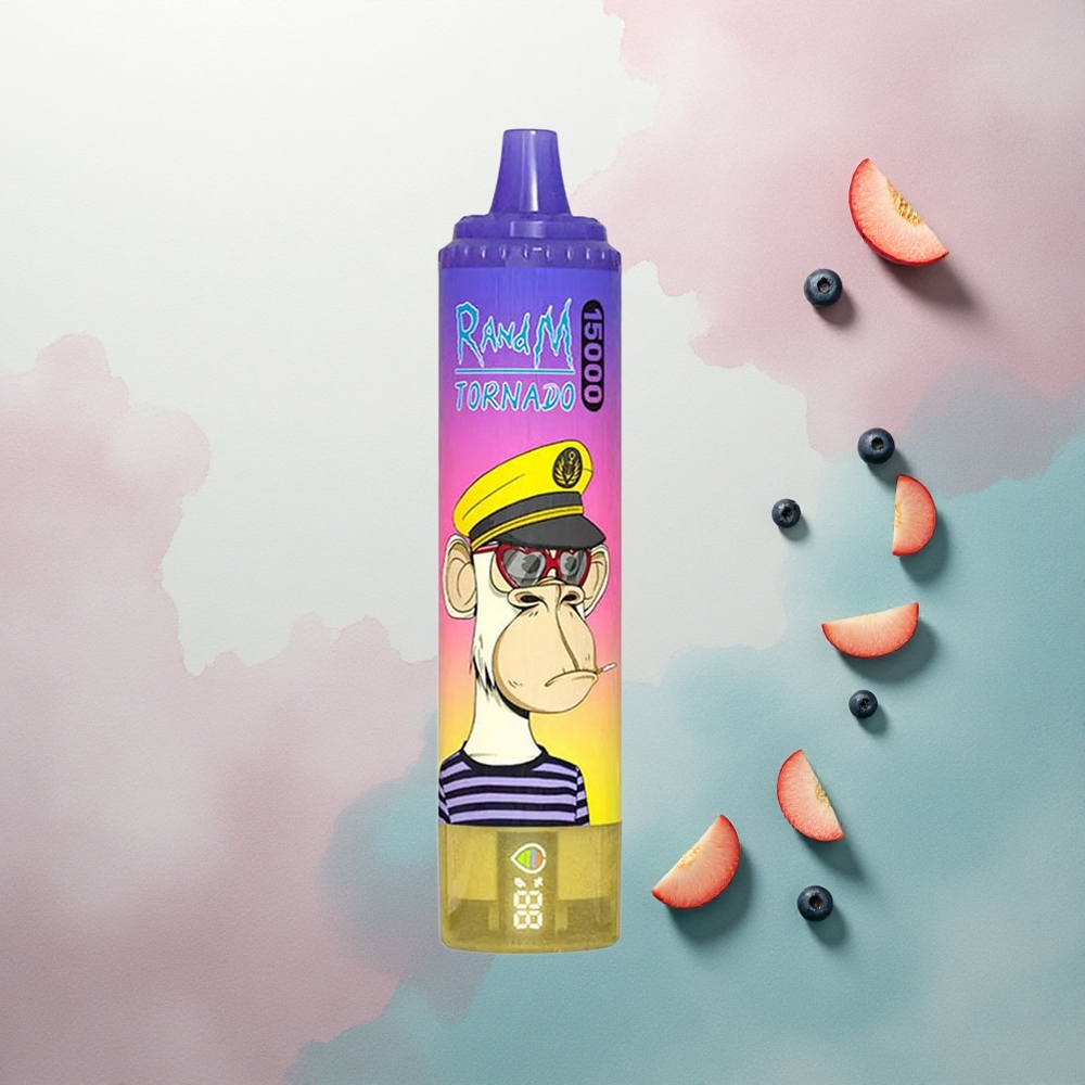 RandM Fumot Tornado 15000 Puffs Peach Blueberry Candy Mesh Coil 850mAh