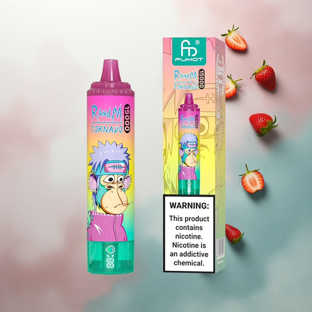 RandM Fumot Tornado 15000 Puffs Strawberry Ice 25ml 5% Nicotine Mesh Coil