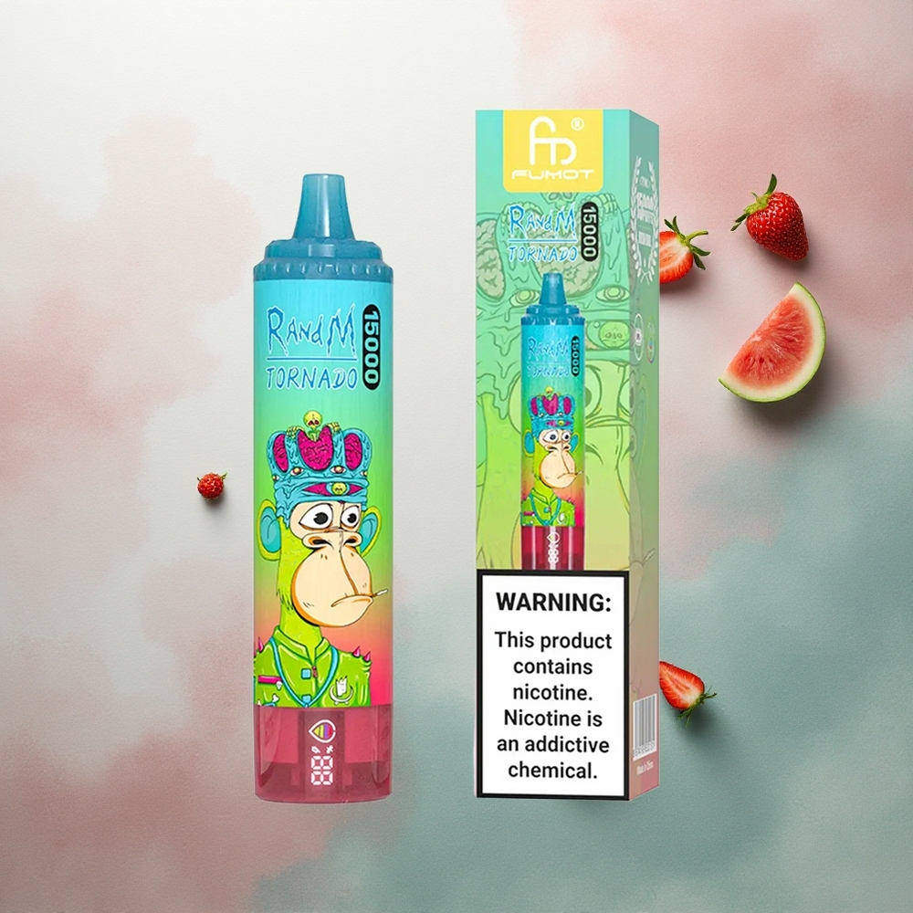 RandM Fumot Tornado 15000 Puffs Strawberry Watermelon 25ml 5% Nicotine Mesh Coil