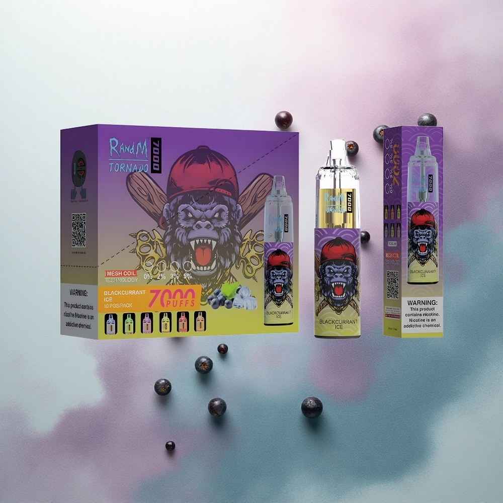 RandM Fumot Tornado 7000 Puffs Blackcurrant Ice Mesh Coil 850mAh