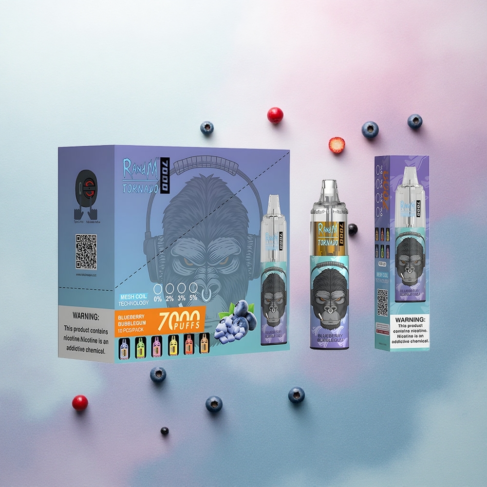 RandM Fumot Tornado 7000 Puffs Blueberry Bubblegum Mesh 14ML 5% Nicotine
