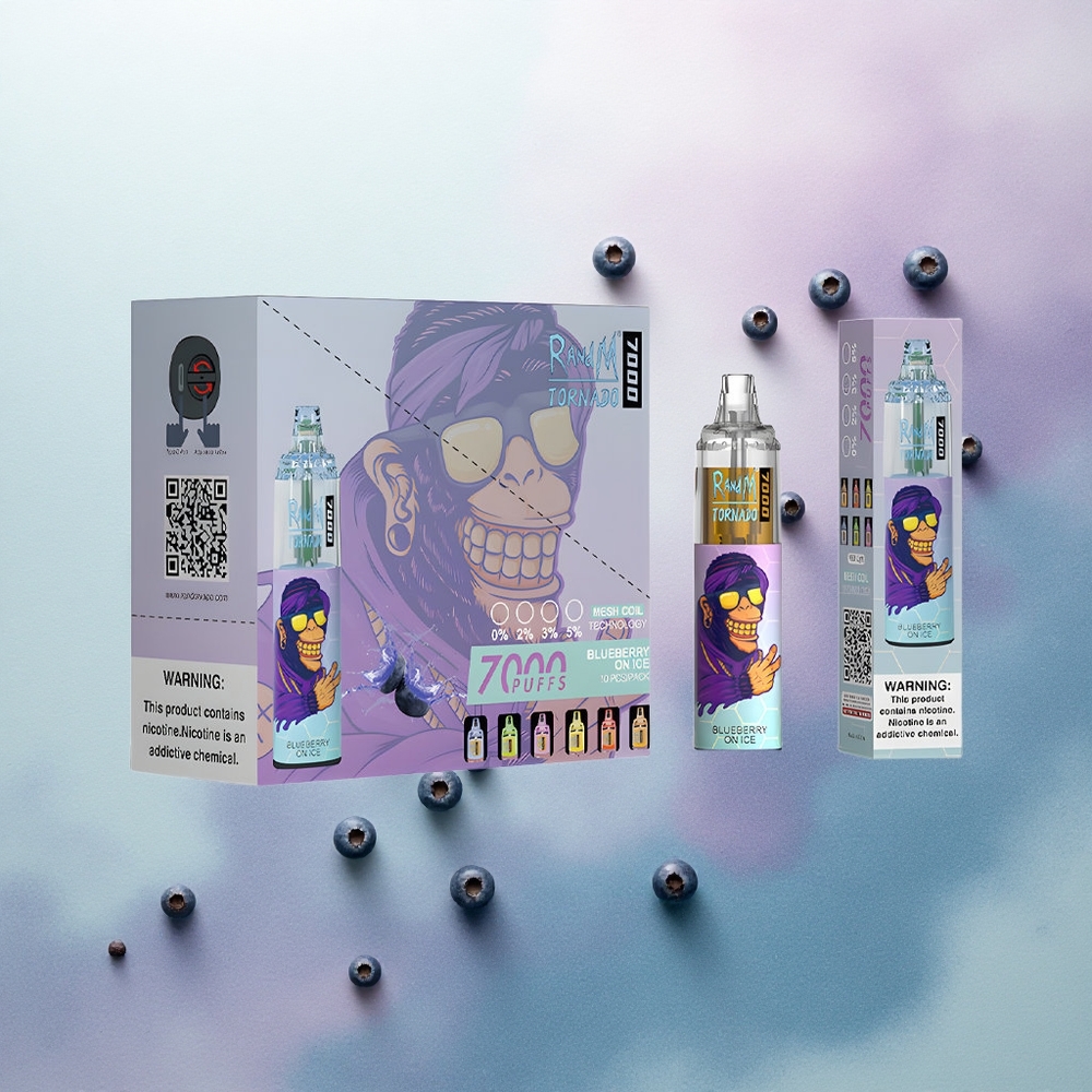 RandM Fumot Tornado 7000 Puffs Blueberry On Ice with 14 ML E-liquid and 5% Nicotine