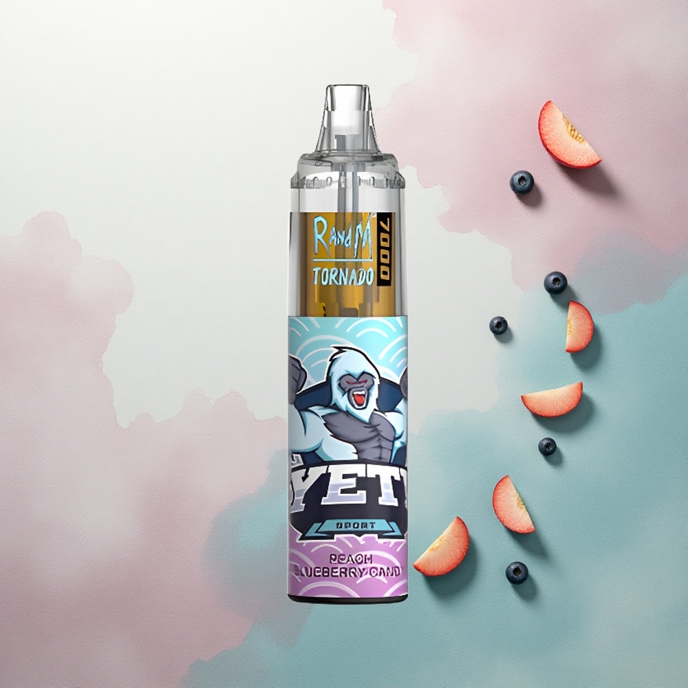 RandM Fumot Tornado 7000 Puffs Peach Blueberry Candy 850mAh Mesh 5% Nicotine