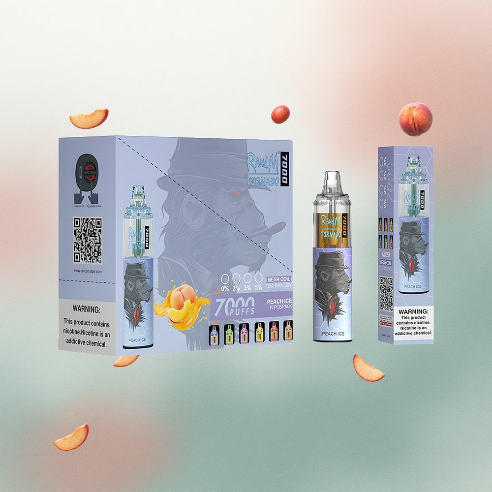 RandM Fumot Tornado 7000 Puffs Peach Ice Mesh 850mAh Air-Adjustable