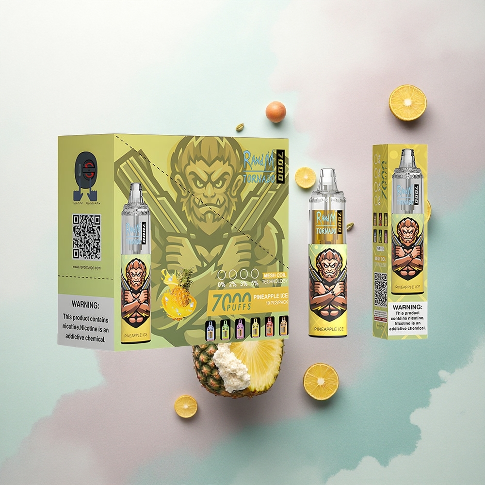 RandM Fumot Tornado 7000 Puffs Pineapple Ice Mesh 5% Nicotine 850mAh